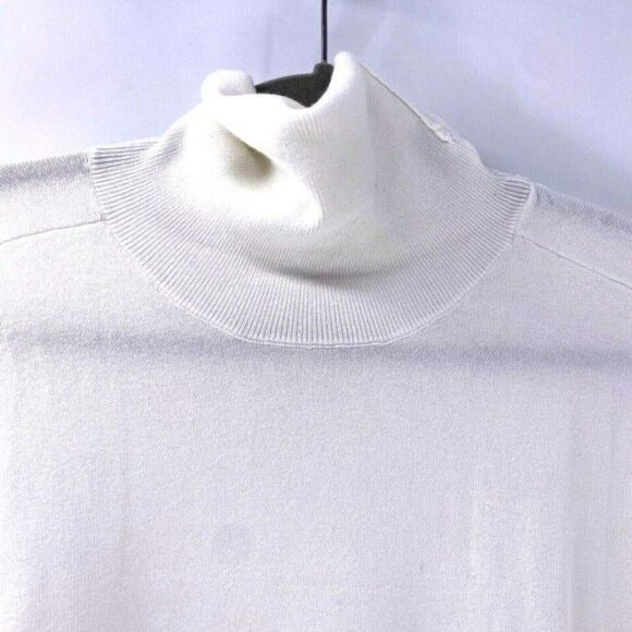 DG2 by Diane Gilman - Fringe Fully Fashioned Turtleneck Blouse - Ivory, XL - Picture 5 of 7